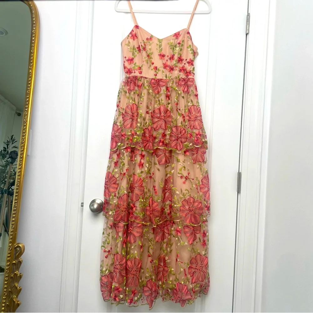 Endless Rose - Floral Embroidered Tiered Maxi Dress - Picture 4 of 8